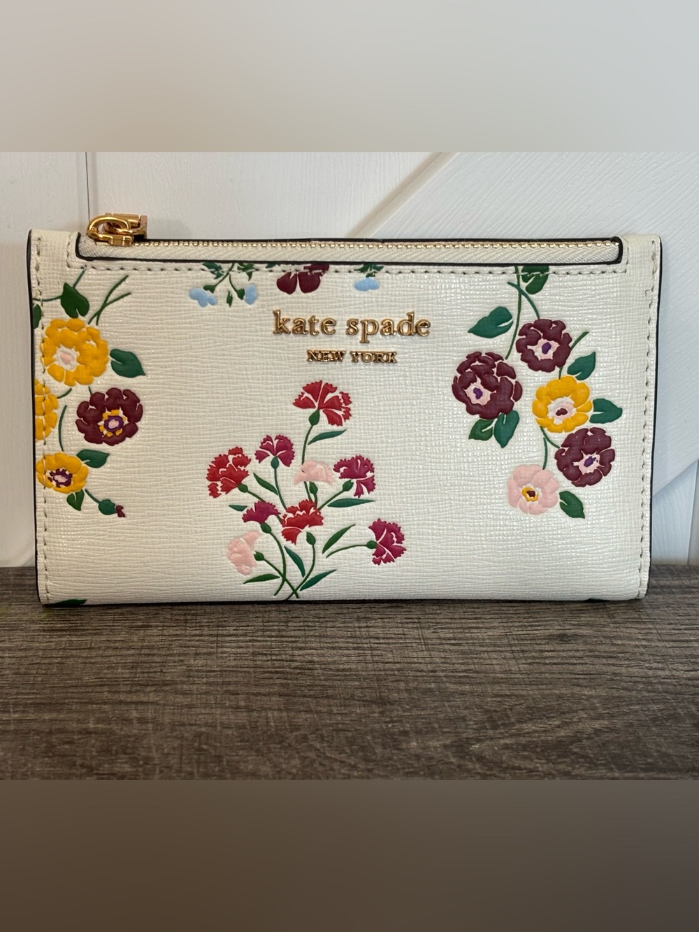 Kate Spade New York Morgan Bouquet Toss Embossed Slim Bifold Wallet